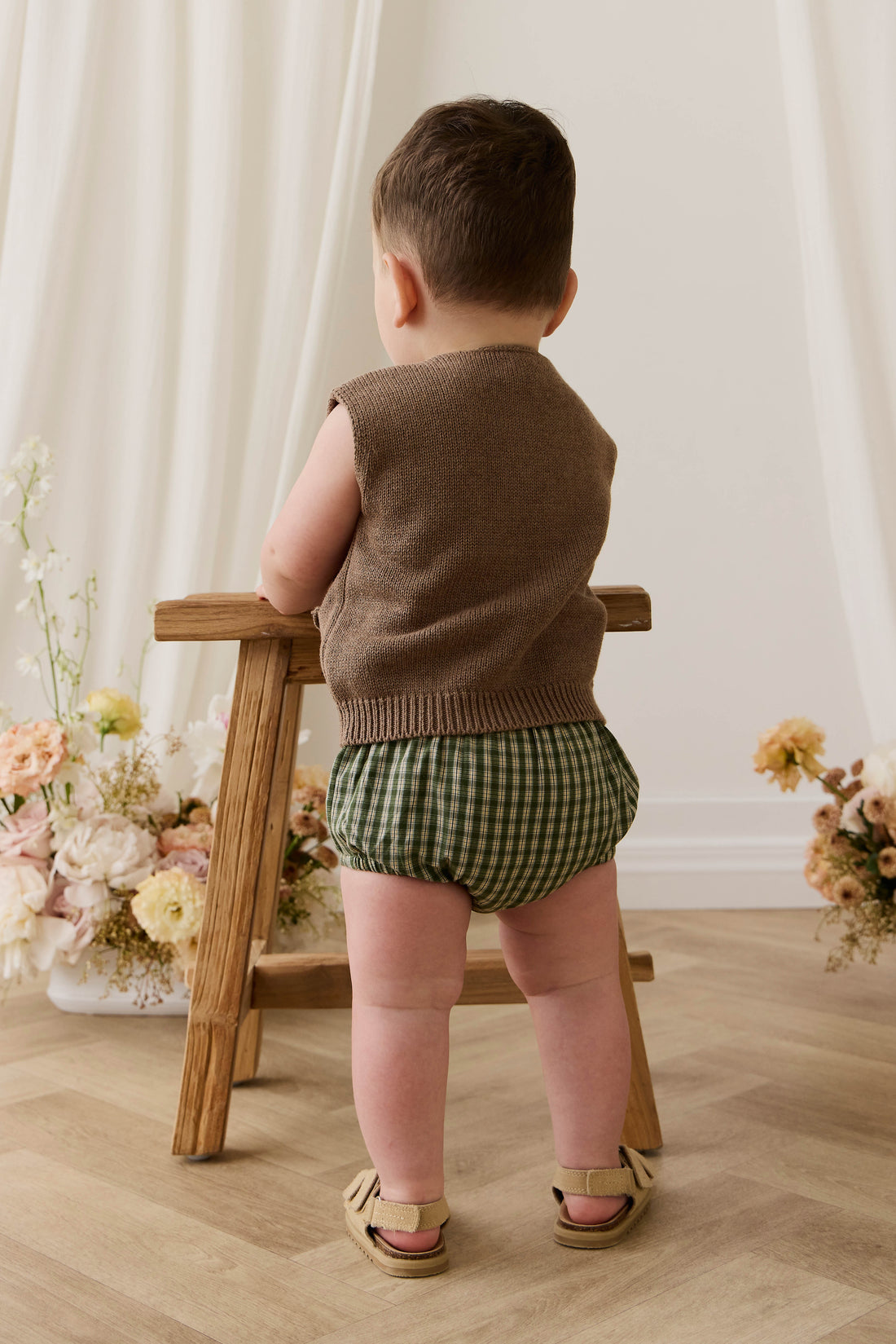Organic Cotton Gabriel Bloomer - Ravine Check Childrens Bloomer from Jamie Kay USA