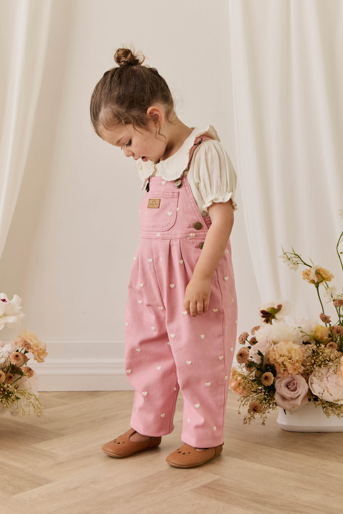 Blair Overall - Petite Heart Rose Childrens Overall from Jamie Kay USA