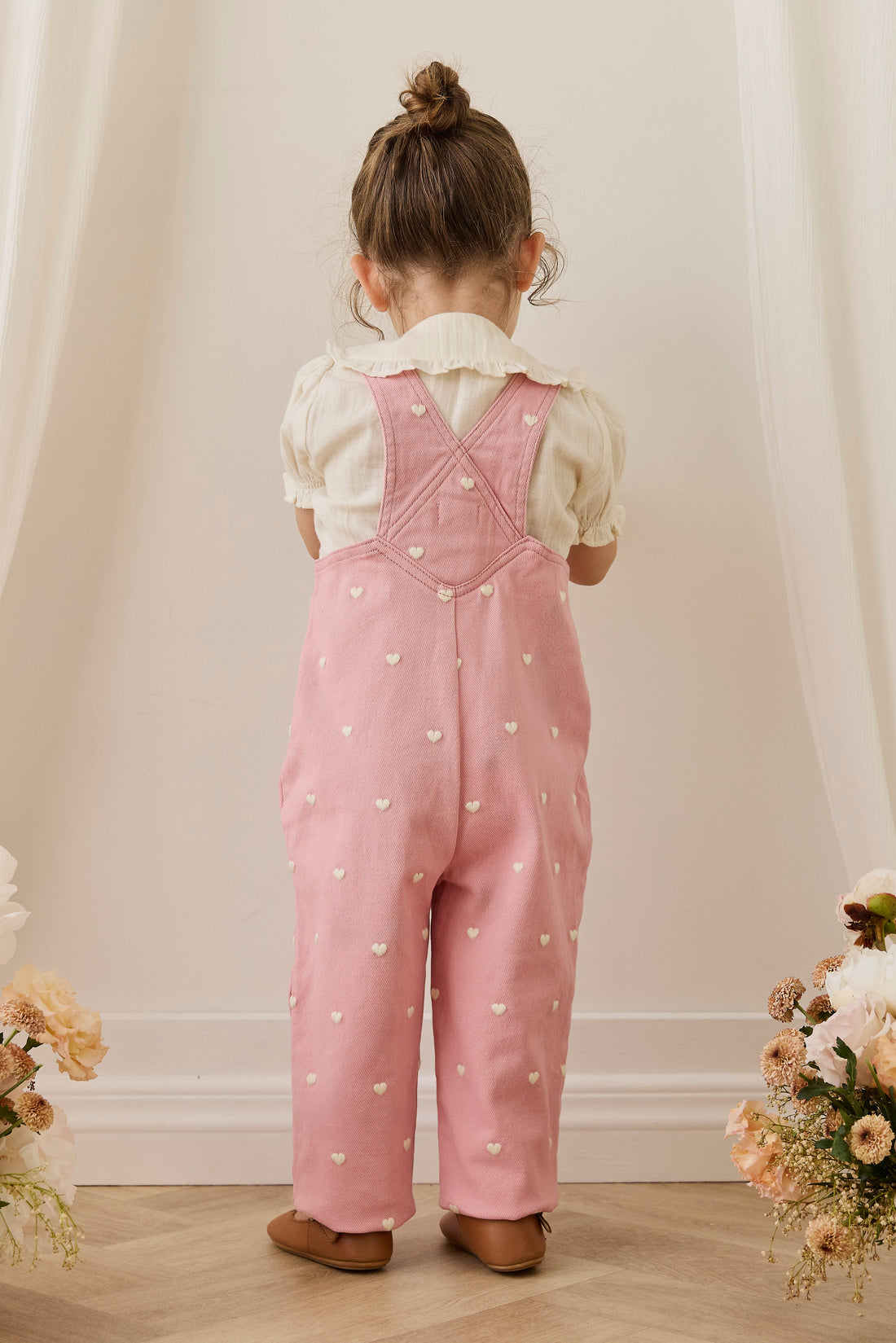 Blair Overall - Petite Heart Rose Childrens Overall from Jamie Kay USA