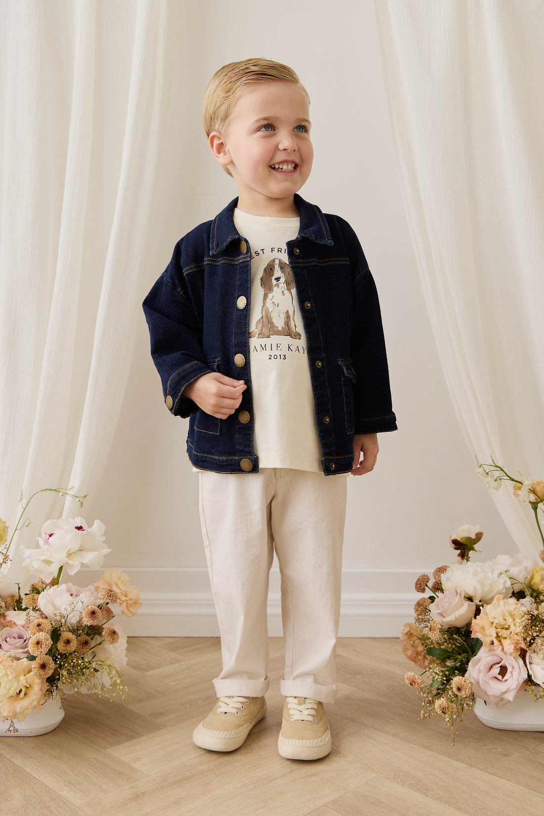 Arbor Jacket - Mid Indigo Denim Childrens Jacket from Jamie Kay USA