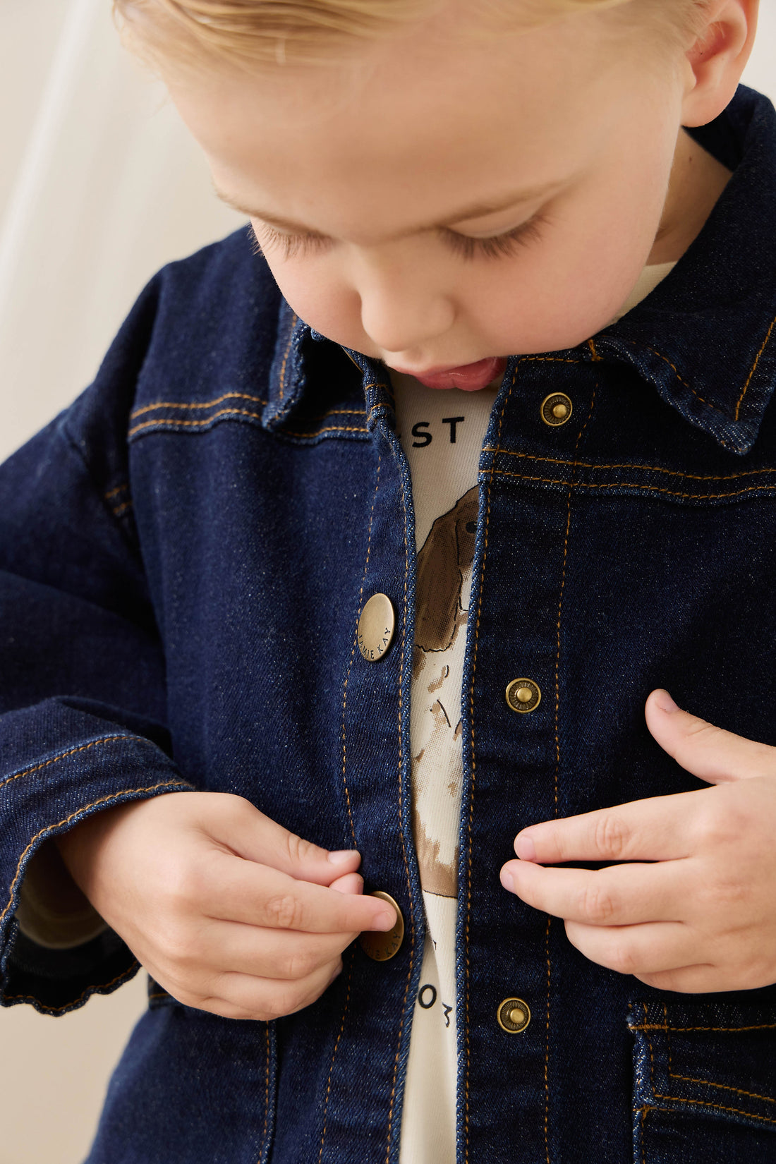 Arbor Jacket - Mid Indigo Denim Childrens Jacket from Jamie Kay USA