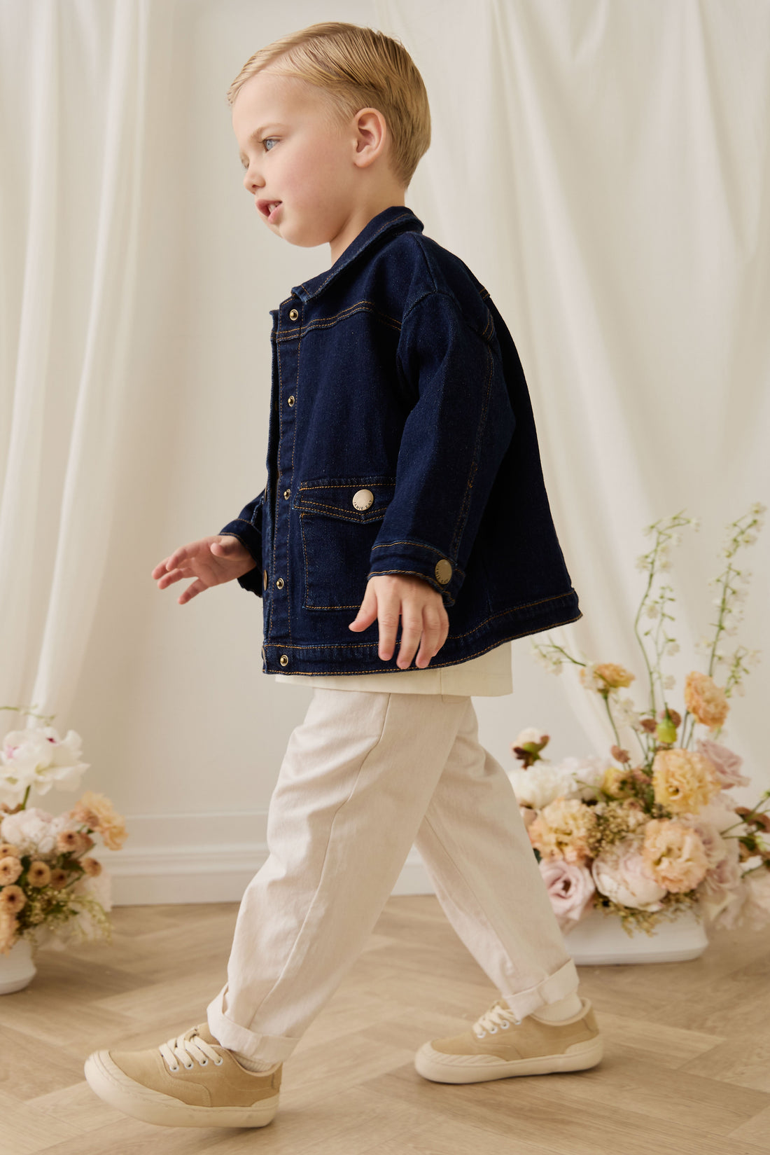 Arbor Jacket - Mid Indigo Denim Childrens Jacket from Jamie Kay USA