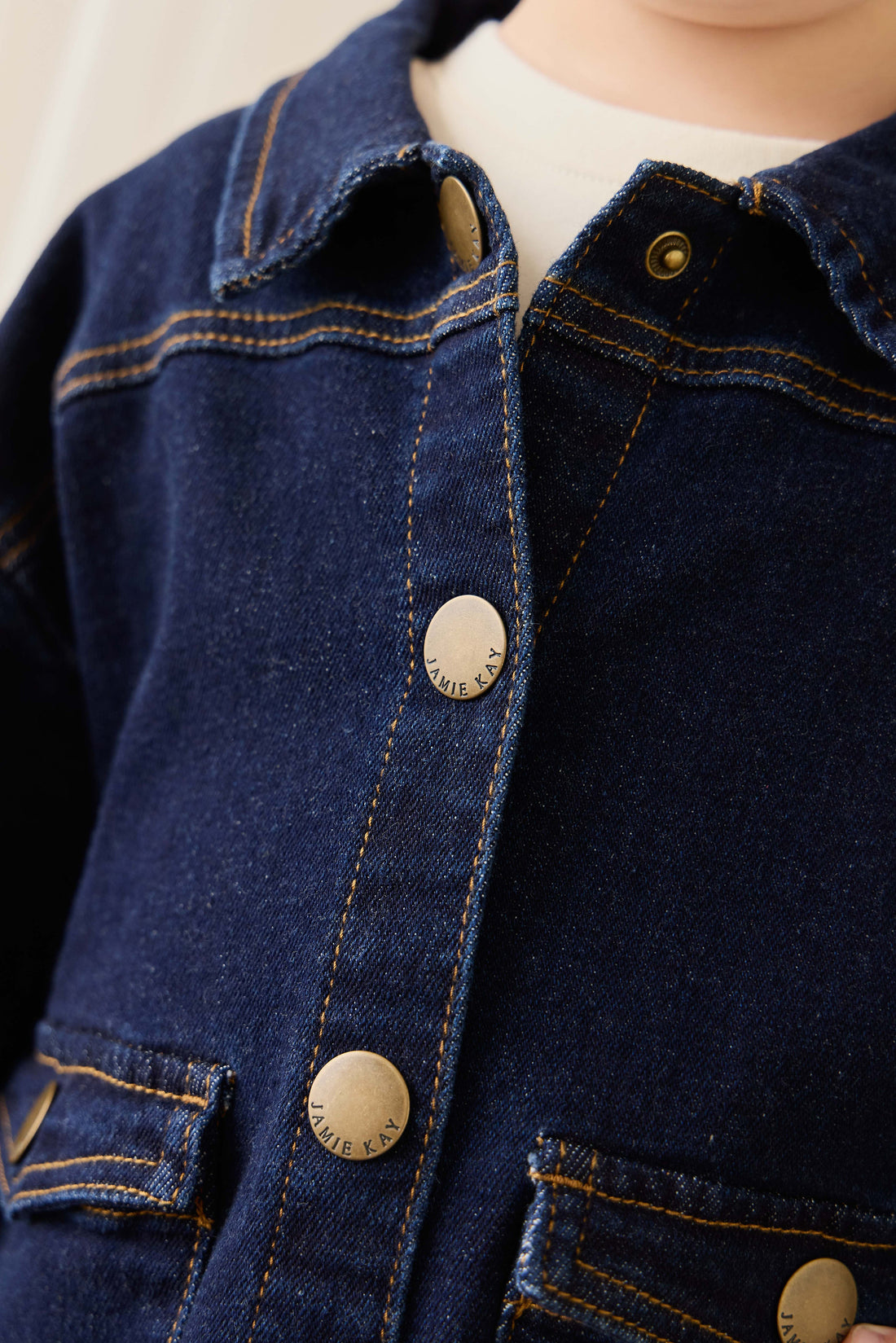 Arbor Jacket - Mid Indigo Denim Childrens Jacket from Jamie Kay USA