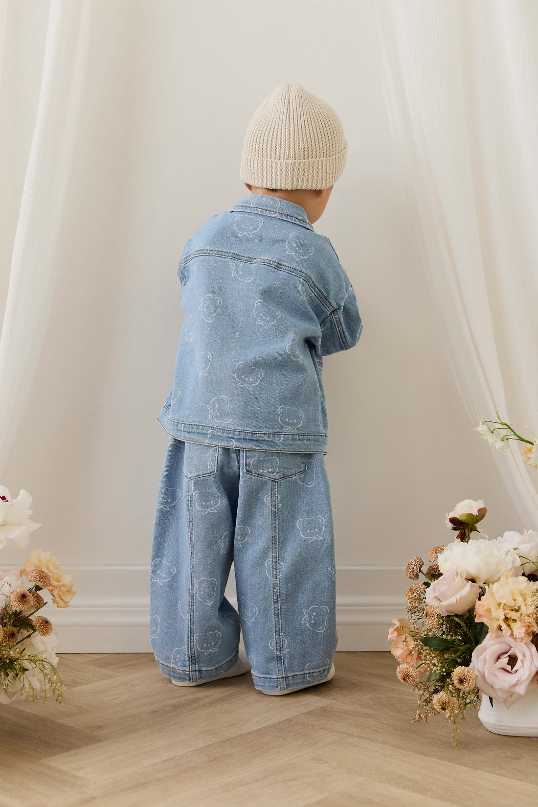 Abel Pant - Bowie Bear Denim Childrens Pant from Jamie Kay USA