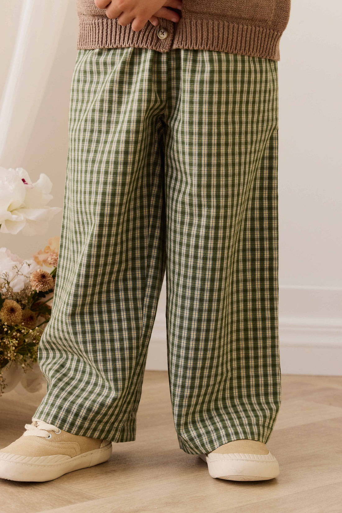 Organic Cotton Kenji Pant - Ravine Check Childrens Pant from Jamie Kay USA