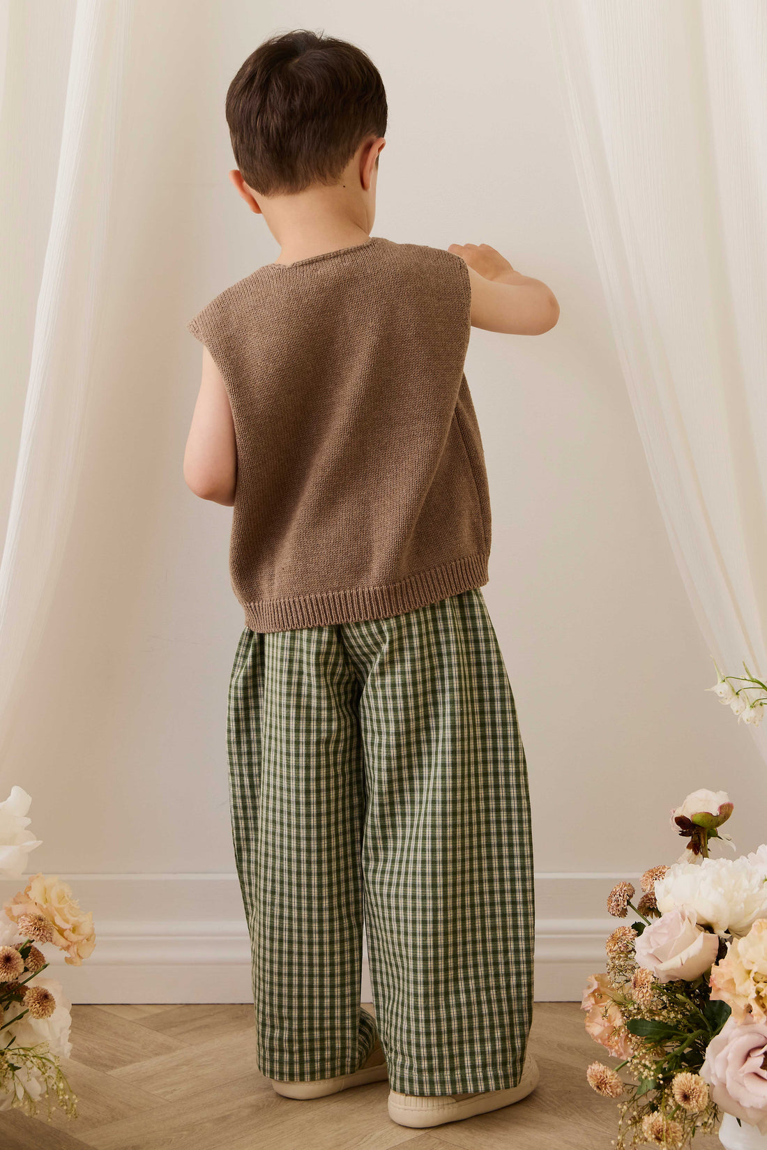 Organic Cotton Kenji Pant - Ravine Check Childrens Pant from Jamie Kay USA