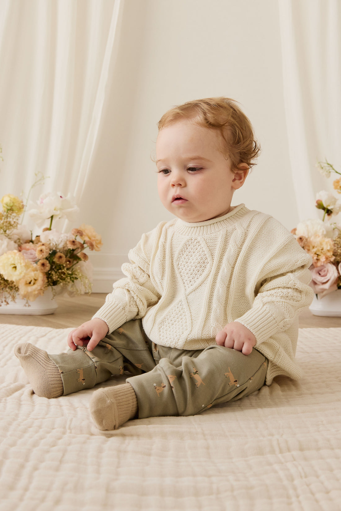 Pima Cotton Wesley Pant - Play Ball Vert Childrens Pant from Jamie Kay USA