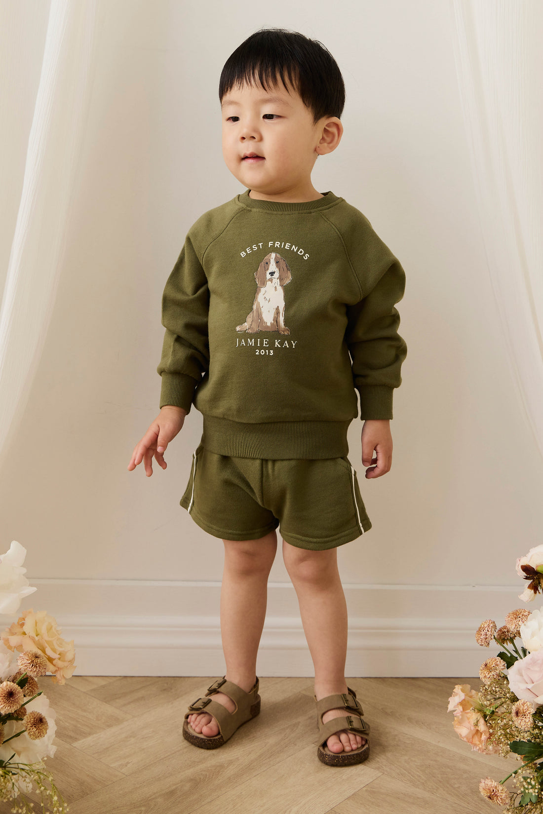 Organic Cotton Nash Short - Sicilian Olive Childrens Shorts from Jamie Kay USA