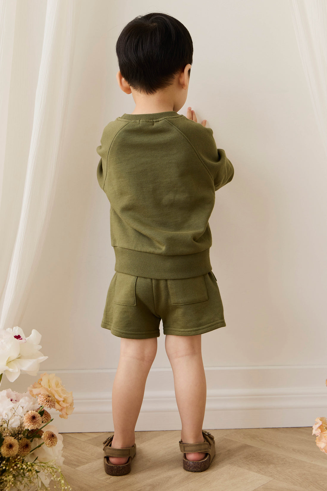 Organic Cotton Nash Short - Sicilian Olive Childrens Shorts from Jamie Kay USA
