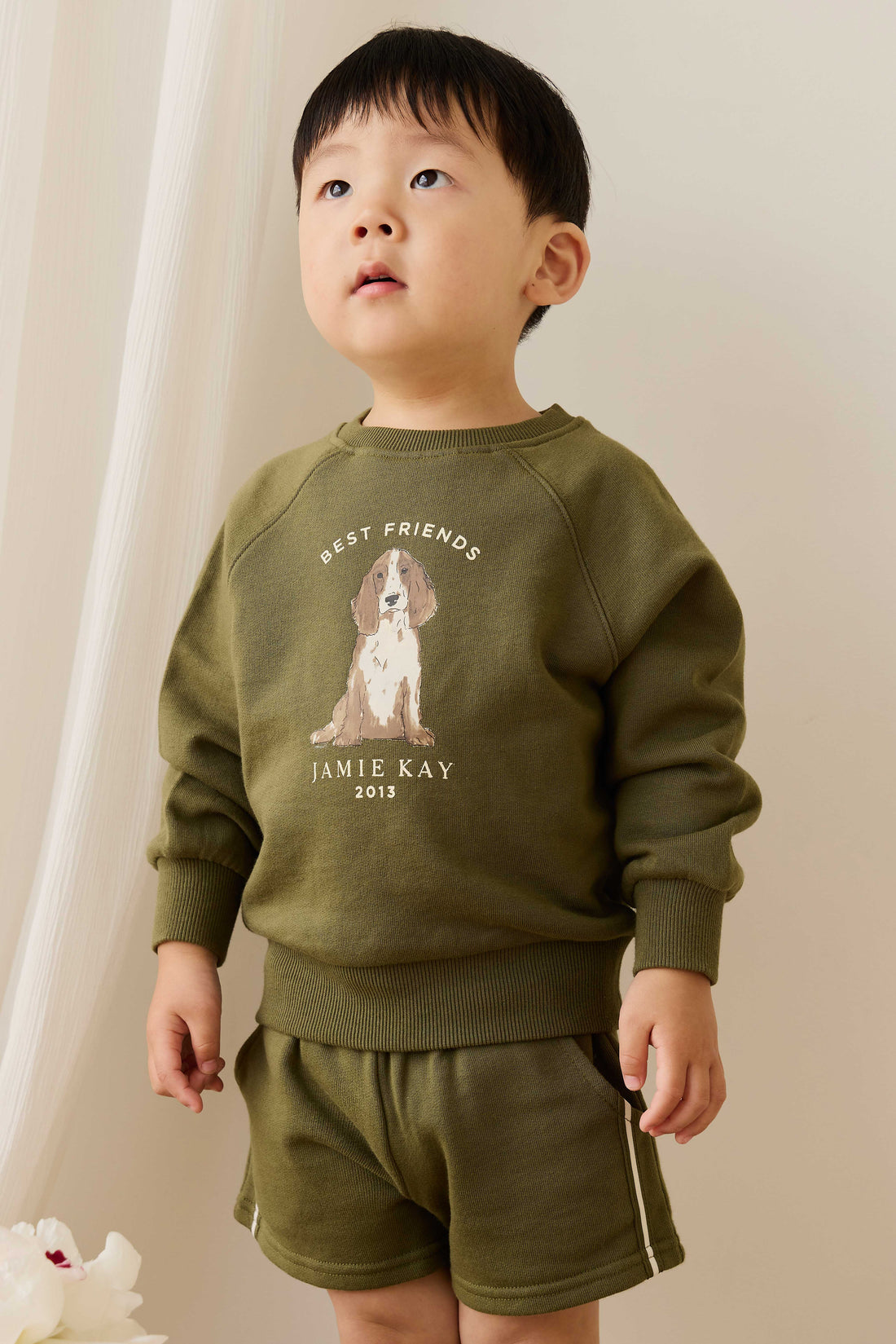 Organic Cotton Nash Short - Sicilian Olive Childrens Shorts from Jamie Kay USA