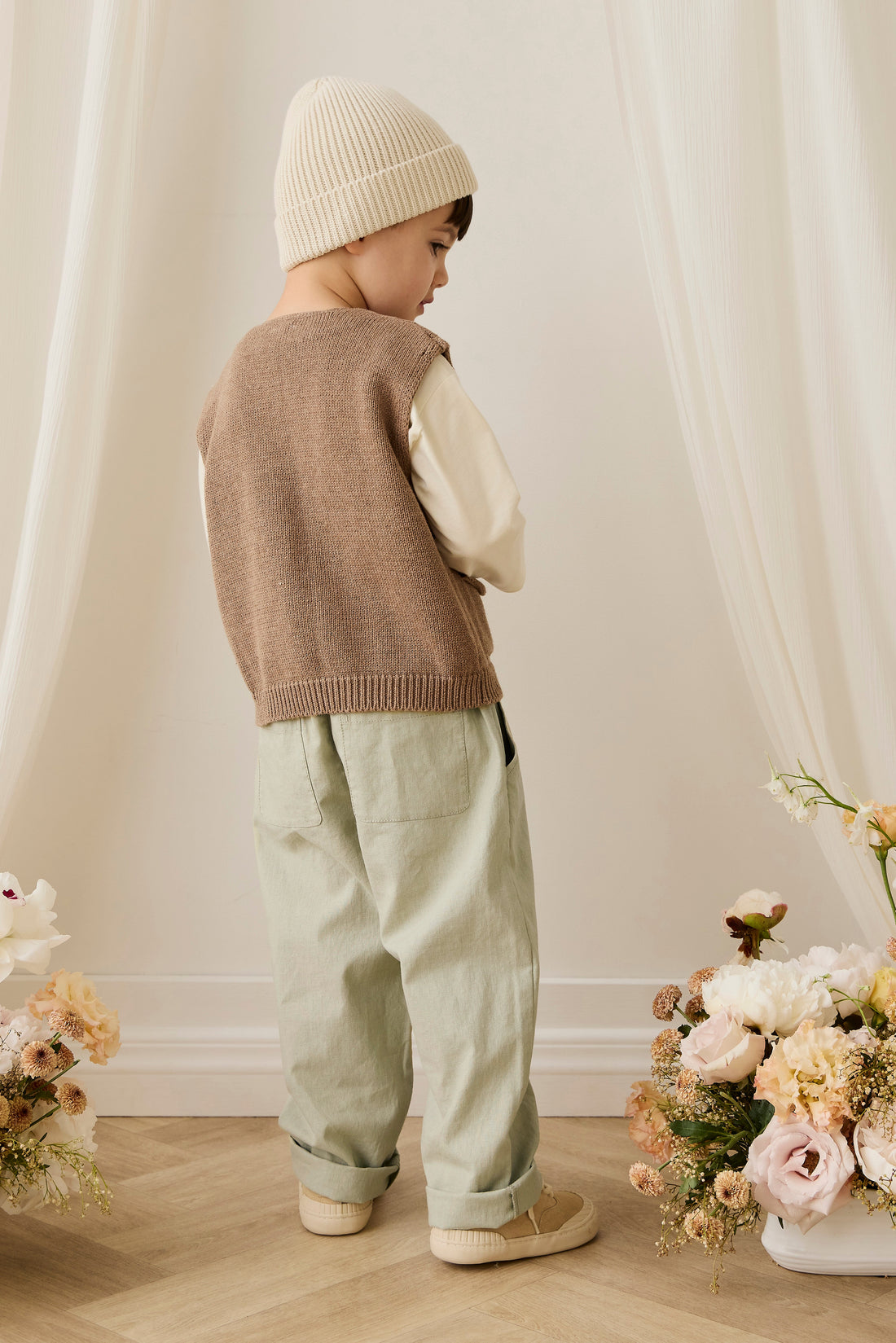 Ali Linen/Cotton Pant - Lichen Childrens Pant from Jamie Kay USA