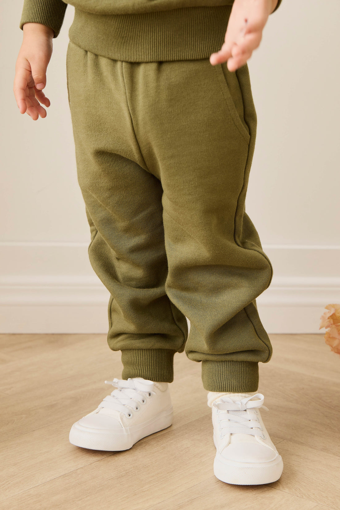Organic Cotton Nash Track Pant - Sicilian Olive Childrens Pant from Jamie Kay USA