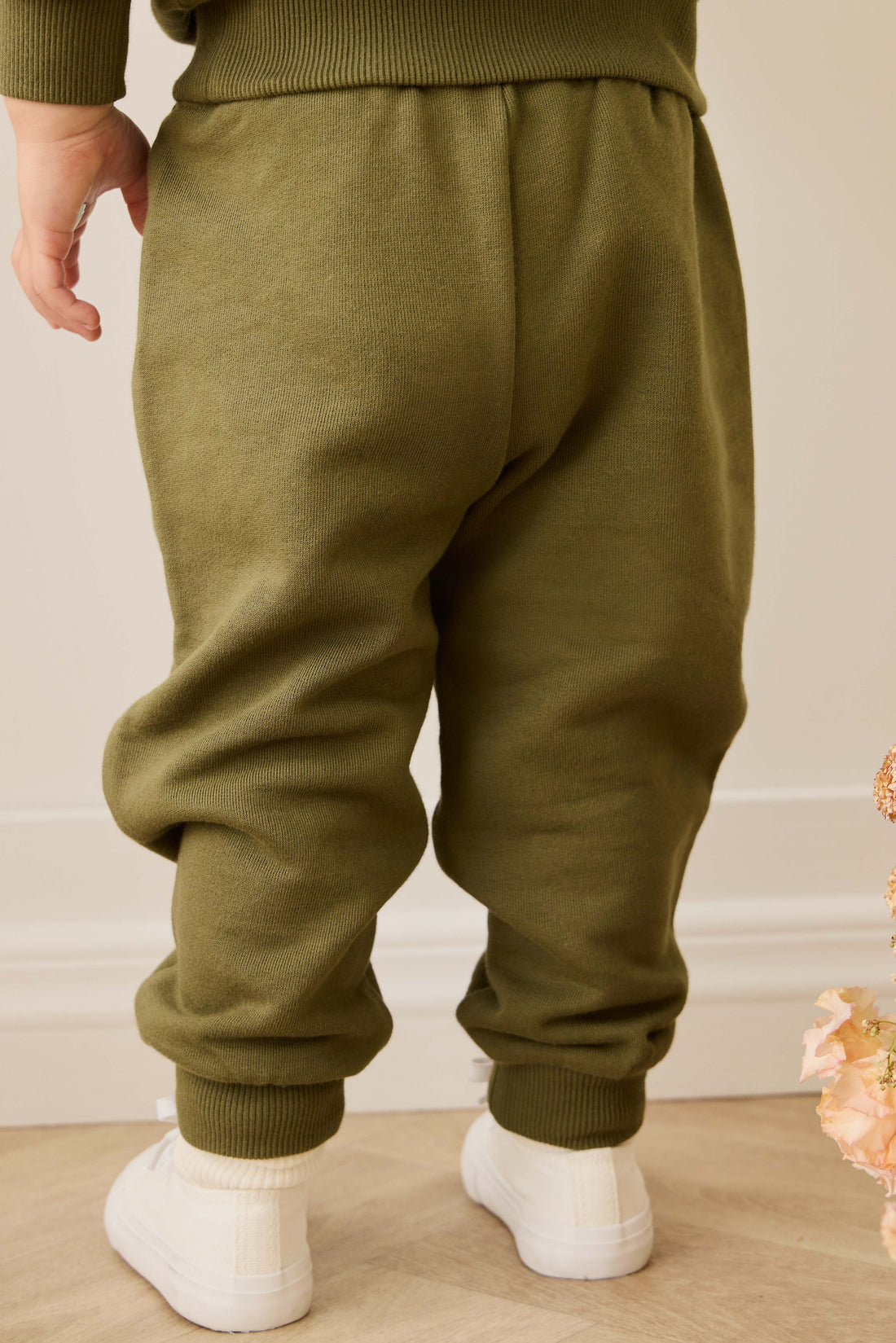 Organic Cotton Nash Track Pant - Sicilian Olive Childrens Pant from Jamie Kay USA