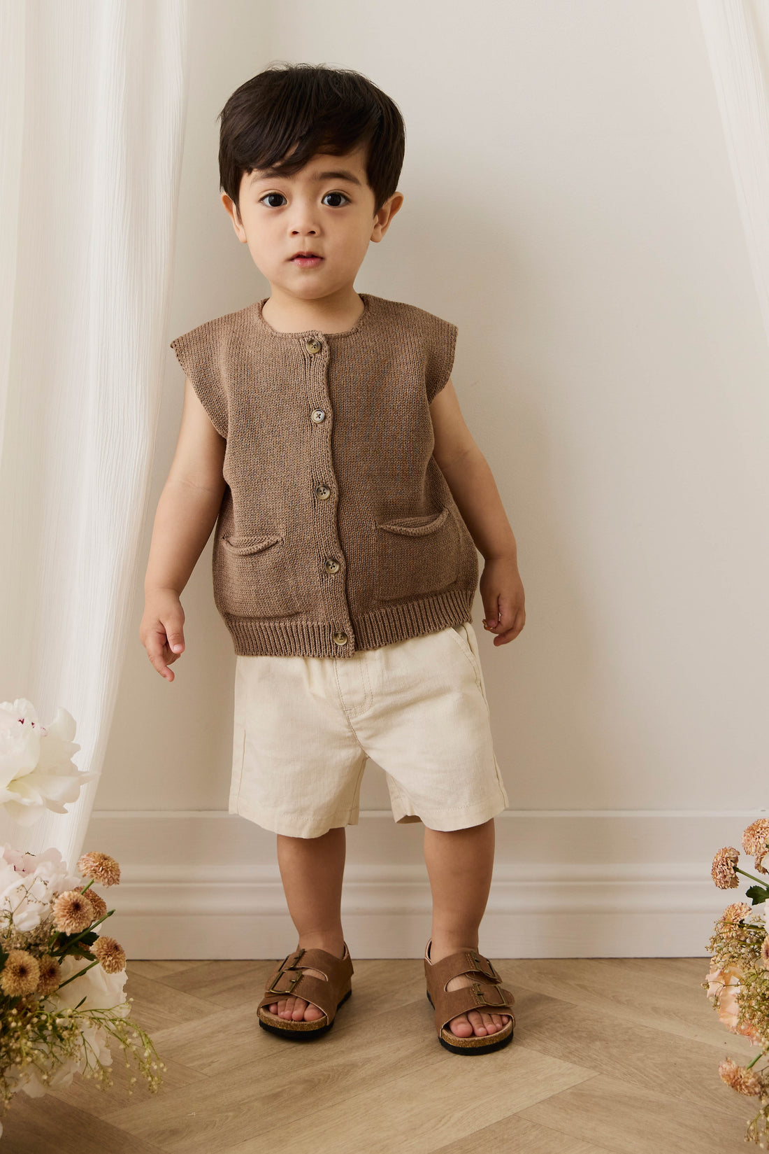 Brighton Linen/Cotton Short - Cassava Childrens Shorts from Jamie Kay USA
