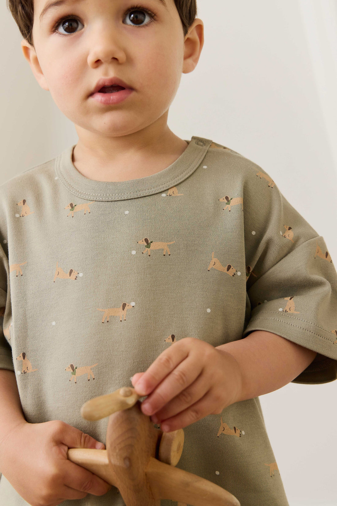 Pima Cotton Wesley Tee - Play Ball Vert Childrens Top from Jamie Kay USA