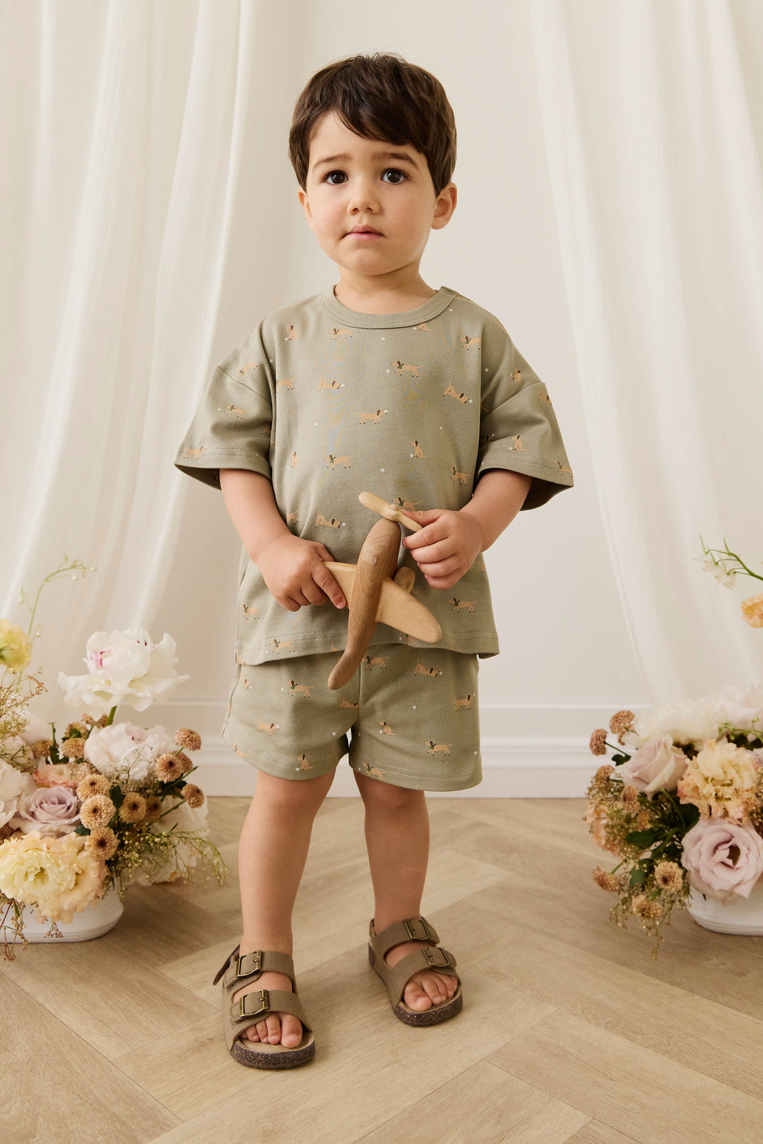 Pima Cotton Wesley Tee - Play Ball Vert Childrens Top from Jamie Kay USA