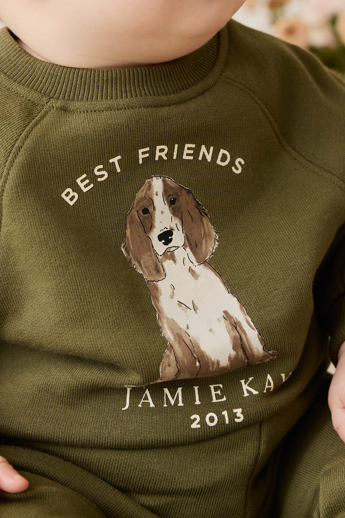 Organic Cotton Hayes Sweatshirt - Sicilian Olive Best Friends Childrens Sweatshirt from Jamie Kay USA