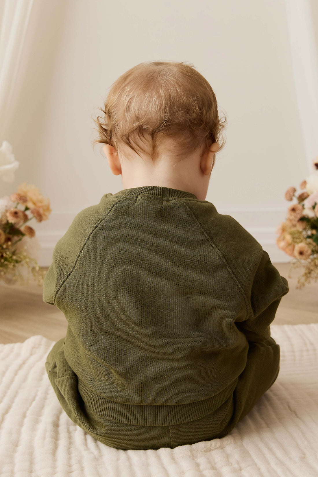Organic Cotton Hayes Sweatshirt - Sicilian Olive Best Friends Childrens Sweatshirt from Jamie Kay USA