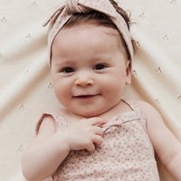 Organic Cotton Headband - Rosalie Field Rose Dust Childrens Headband from Jamie Kay USA