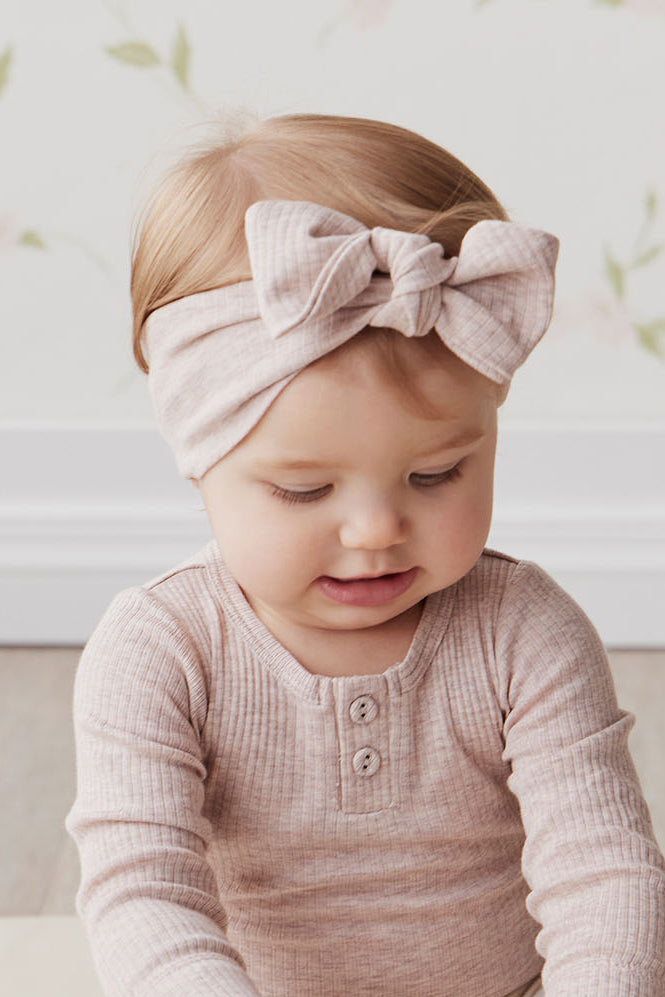 Organic Cotton Modal Headband - Powder Pink Marle Childrens Headband from Jamie Kay USA