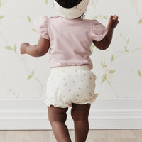 Pima Cotton Fleur Bodysuit - Blush Childrens Bodysuit from Jamie Kay USA