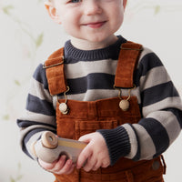 Charles Knitted Jumper - Ink Stripe Childrens Knitwear from Jamie Kay USA