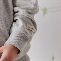 Organic Cotton Jalen Sweatshirt - Light Grey Marle Childrens Sweatshirting from Jamie Kay USA