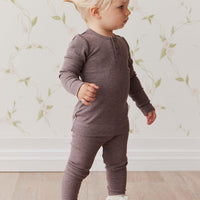 Organic Cotton Modal Elastane Legging - Truffle Marle Childrens Legging from Jamie Kay USA