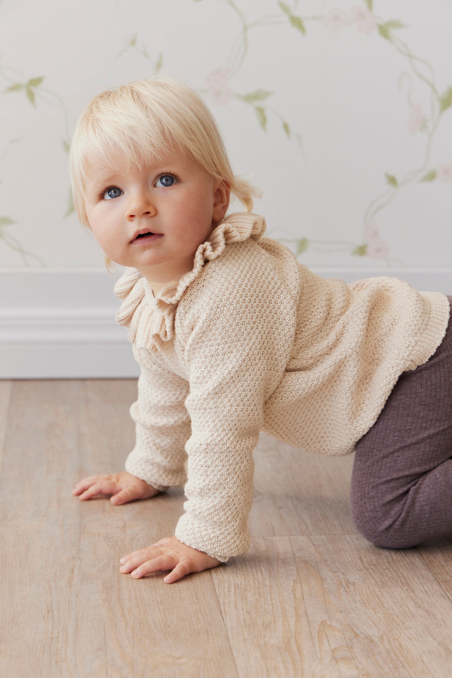 Sophie Knitted Jumper - Almond Childrens Knitwear from Jamie Kay USA