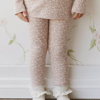 Organic Cotton Everyday Legging - Rosalie Field Rose Dust Childrens Legging from Jamie Kay USA