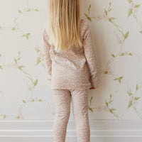 Organic Cotton Everyday Legging - Rosalie Field Rose Dust Childrens Legging from Jamie Kay USA