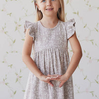 Organic Cotton Ada Dress - Greta Floral Bark Childrens Dress from Jamie Kay USA