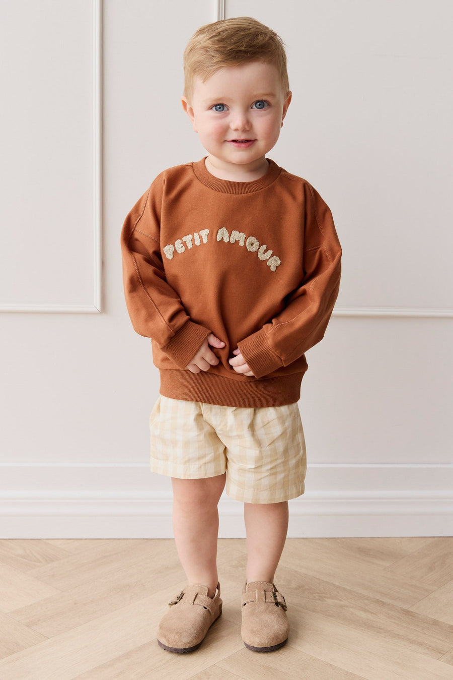 Organic Cotton Georgie Sweatshirt - Mon Petite Amour Ginger Childrens Top from Jamie Kay USA