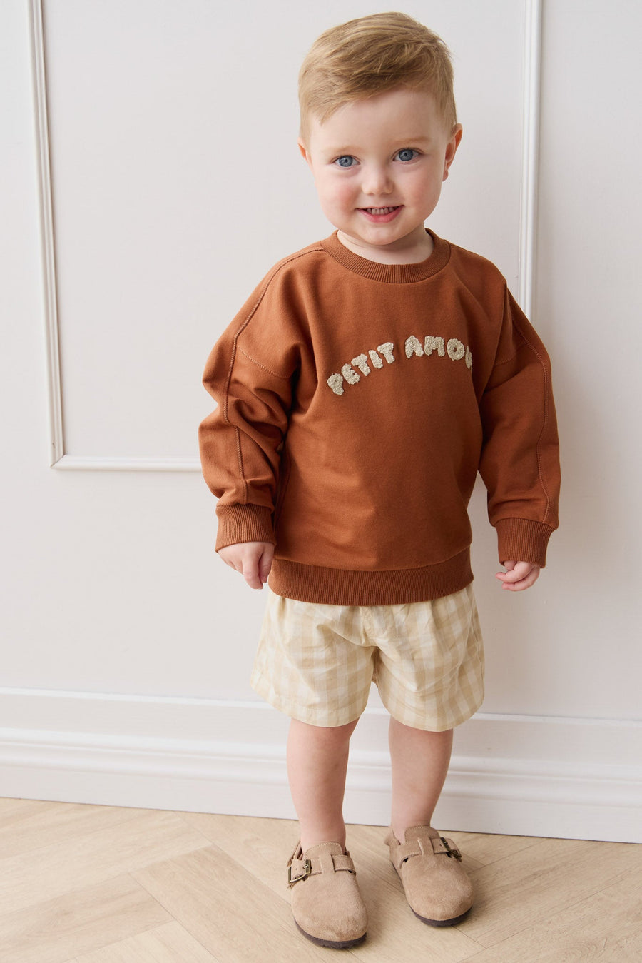 Organic Cotton Georgie Sweatshirt - Mon Petite Amour Ginger Childrens Top from Jamie Kay USA