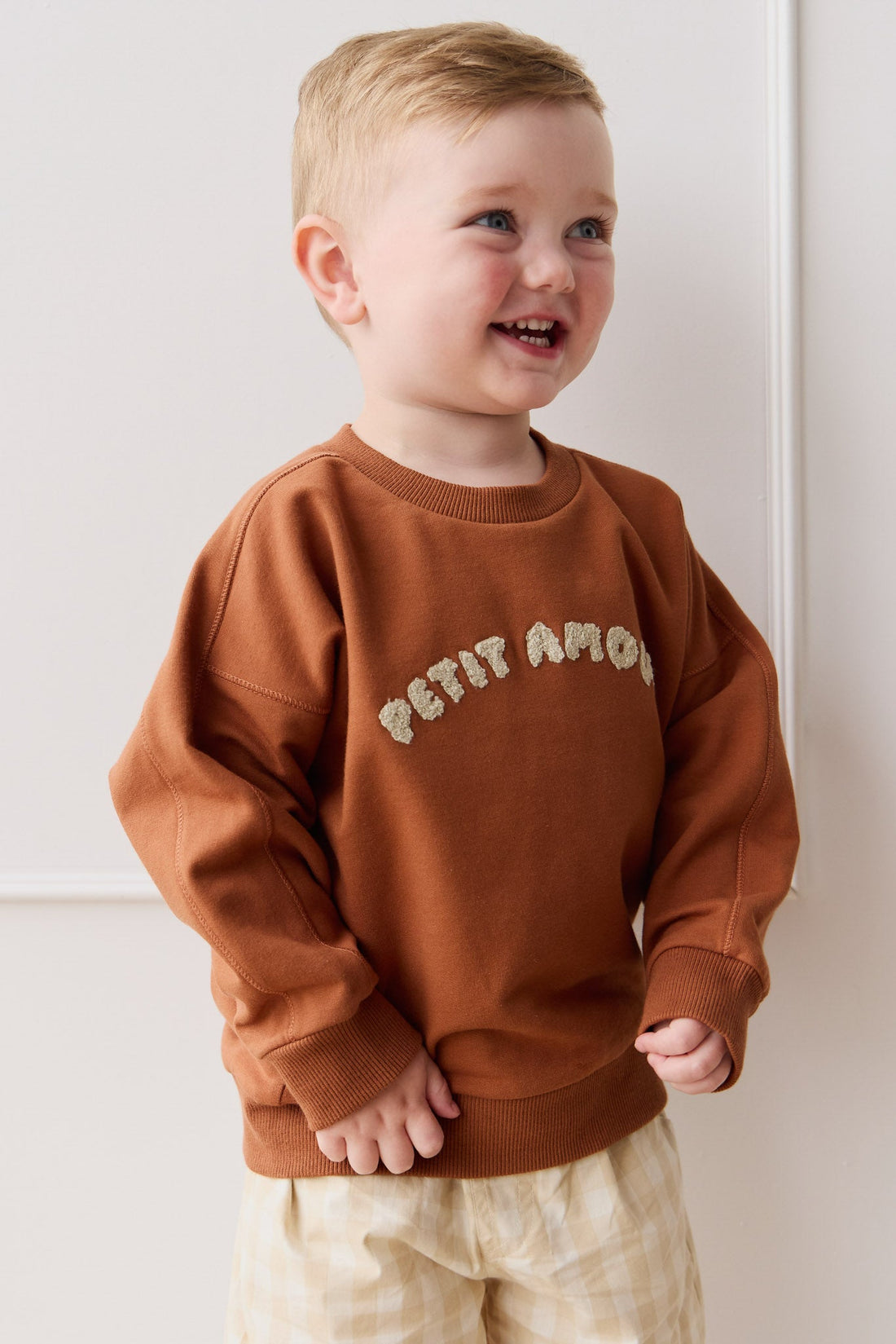 Organic Cotton Georgie Sweatshirt - Mon Petite Amour Ginger Childrens Top from Jamie Kay USA