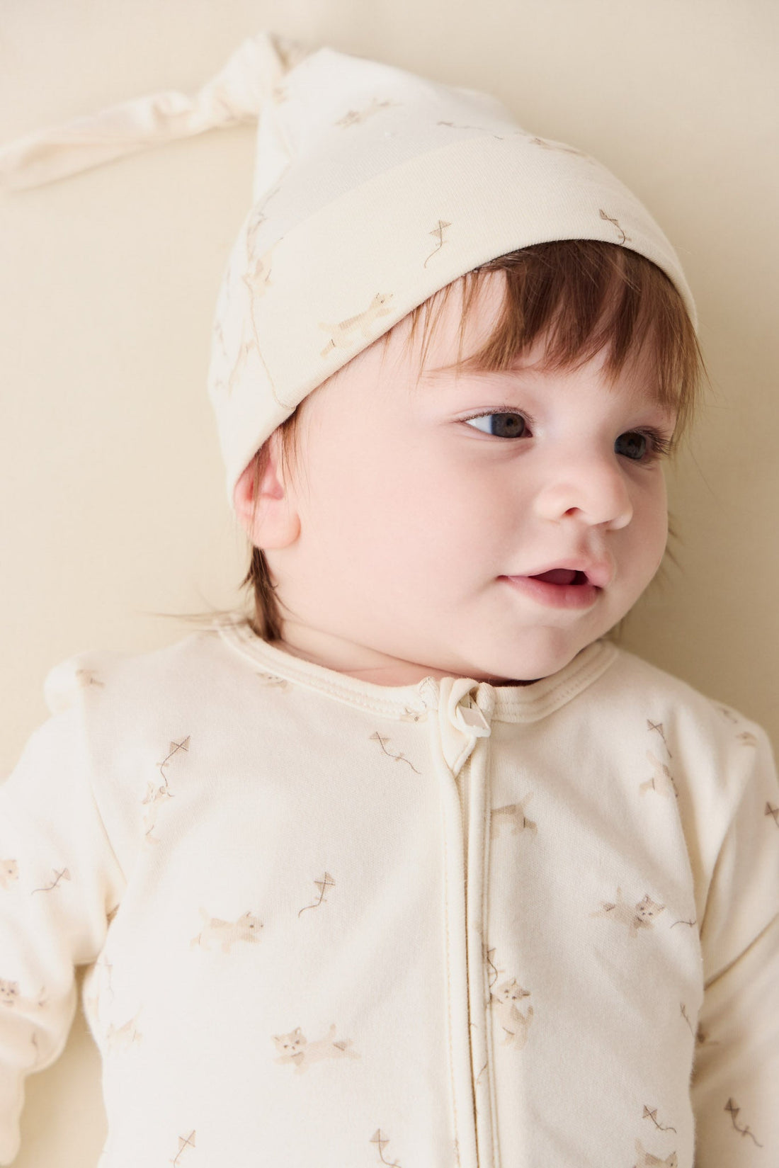 Organic Cotton Reese Zip Onepiece - Kitten and His Kites Childrens Onepiece from Jamie Kay USA