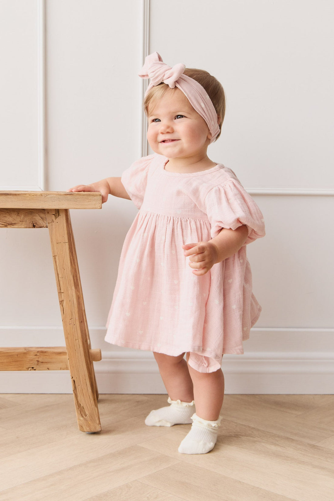 Organic Cotton Muslin Elodie Top - Petite Heart Old Rose Childrens Top from Jamie Kay USA