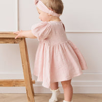 Organic Cotton Muslin Elodie Top - Petite Heart Old Rose Childrens Top from Jamie Kay USA