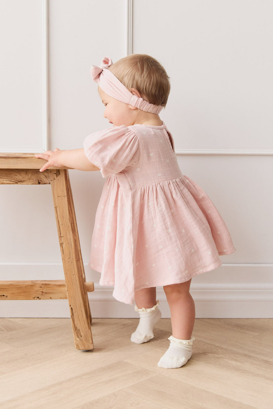 Organic Cotton Muslin Elodie Top - Petite Heart Old Rose Childrens Top from Jamie Kay USA