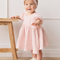 Organic Cotton Muslin Elodie Top - Petite Heart Old Rose Childrens Top from Jamie Kay USA