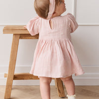 Organic Cotton Muslin Elodie Top - Petite Heart Old Rose Childrens Top from Jamie Kay USA