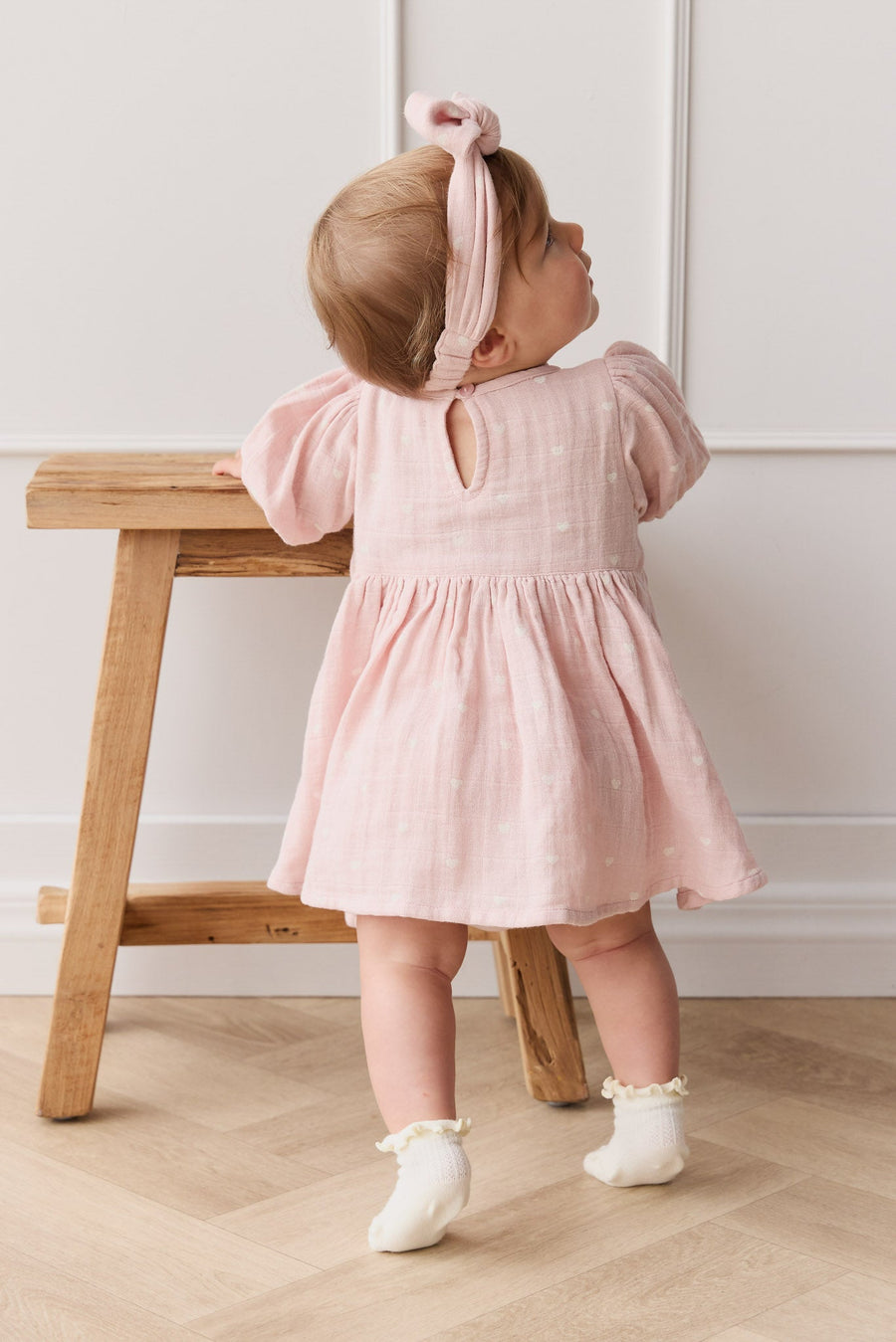 Organic Cotton Muslin Elodie Top - Petite Heart Old Rose Childrens Top from Jamie Kay USA