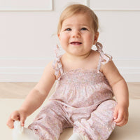 Organic Cotton Summer Playsuit - Chloe Mauve Childrens Playsuit from Jamie Kay USA