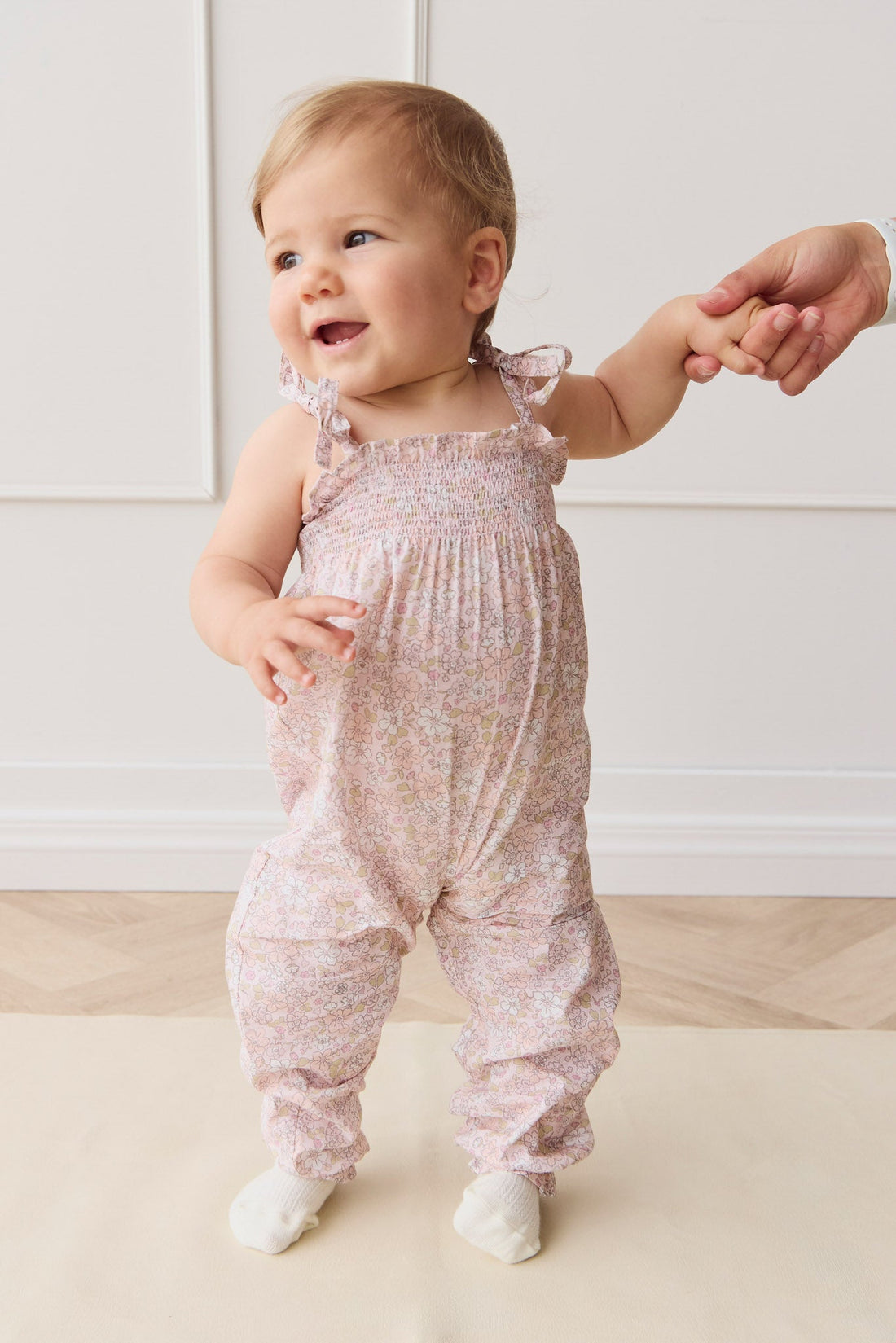 Organic Cotton Summer Playsuit - Chloe Mauve Childrens Playsuit from Jamie Kay USA