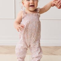 Organic Cotton Summer Playsuit - Chloe Mauve Childrens Playsuit from Jamie Kay USA