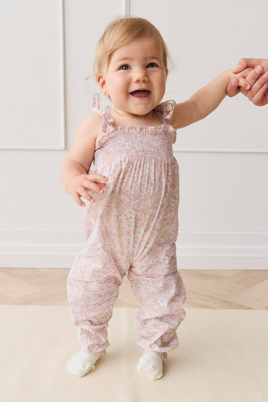 Organic Cotton Summer Playsuit - Chloe Mauve Childrens Playsuit from Jamie Kay USA