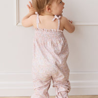 Organic Cotton Summer Playsuit - Chloe Mauve Childrens Playsuit from Jamie Kay USA