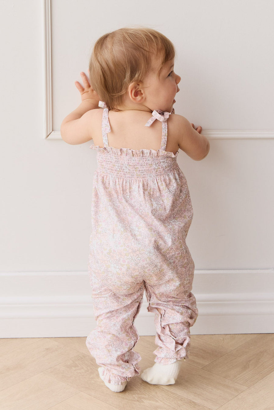 Organic Cotton Summer Playsuit - Chloe Mauve Childrens Playsuit from Jamie Kay USA