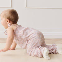 Organic Cotton Summer Playsuit - Chloe Mauve Childrens Playsuit from Jamie Kay USA