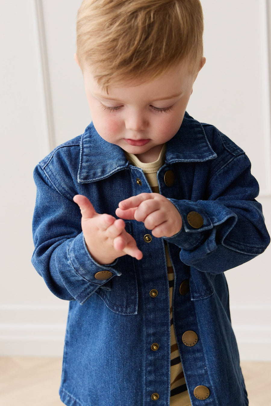 Romeo Twill Jacket - Mid Wash Denim Childrens Jacket from Jamie Kay USA